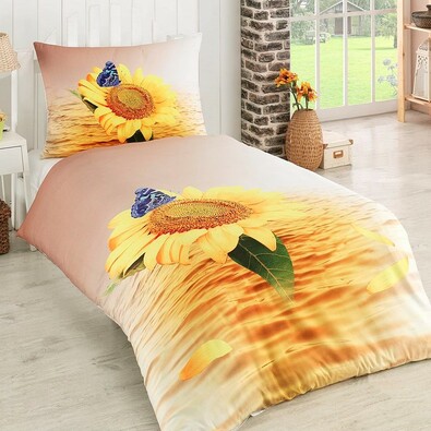 Bavlněné povlečení Sunflowers 3D Exclusive, 140 x 200 cm, 70 x 90 cm