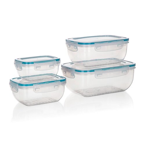 Banquet Set of plastic containers with lids Leya,4 pcs