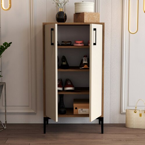 Schuhschrank Prag Walnut and Cream