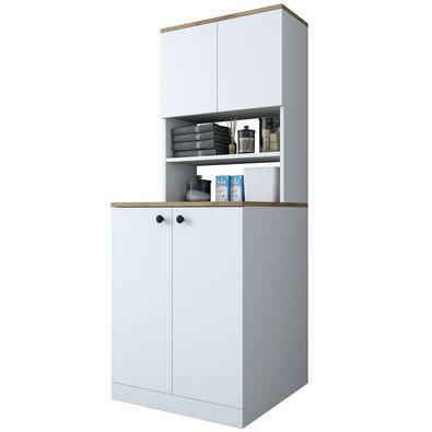 Skriňa nad práčku Kira White and Walnut