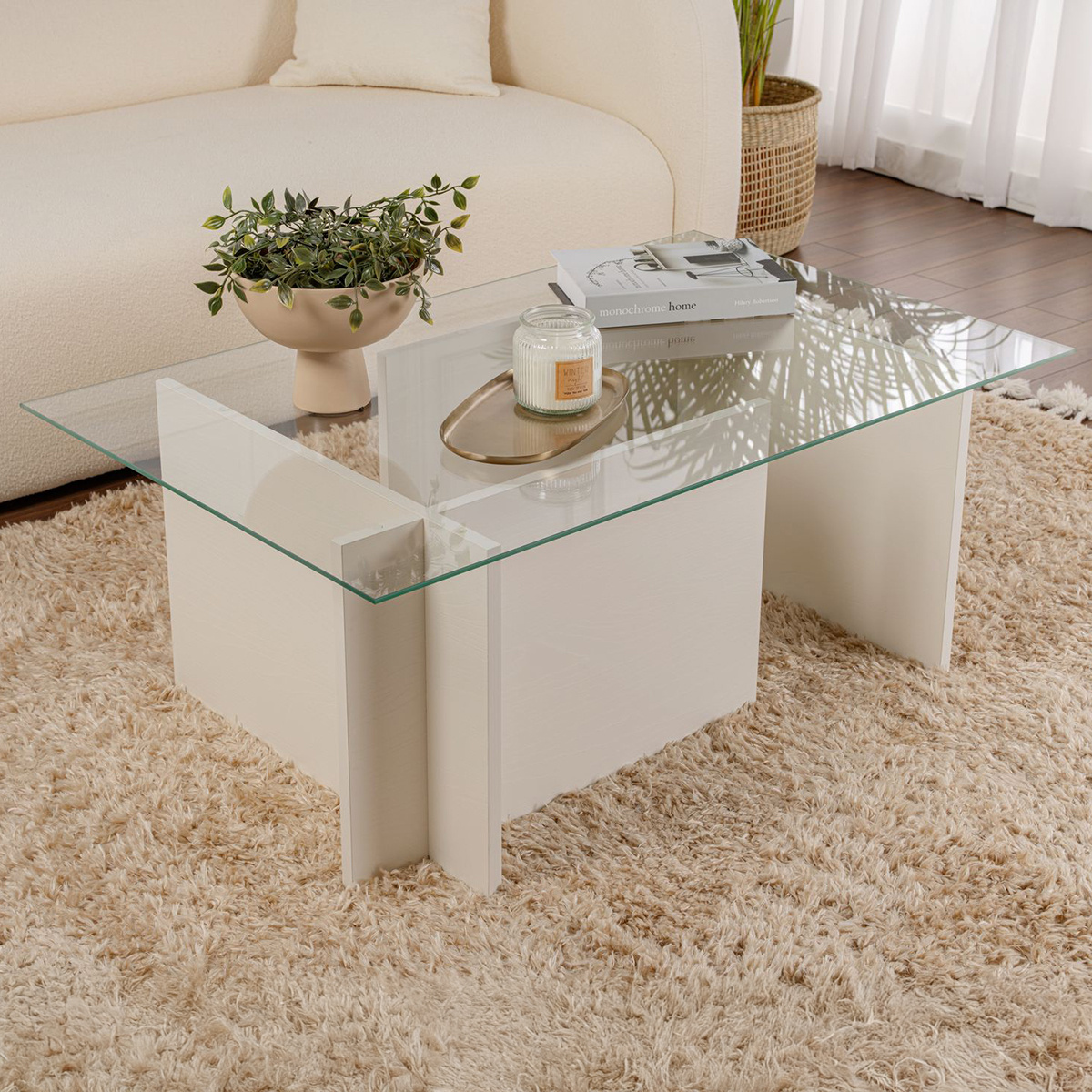 Konferenční stolek Vetrino Wooden White - thumb (1)