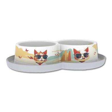 Moderna Dvojmiska za mačke Trendy Indy&amp;Louisebela 2x 0,35 l, 27 x 16,5 x 6 cm