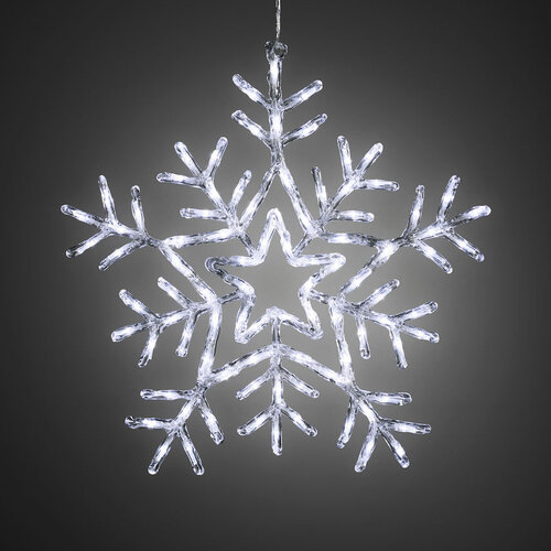 Vánoční venkovní dekorace Sněhová vločka 90 LED, přírodní bílá, 58 x 58 cm