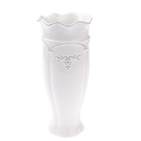 Keramická váza Vallada biela, 11,5 x 25 x 11,5 cm