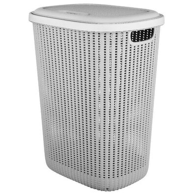Kosz na brudną bieliznę RATTAN 57 l, szary