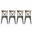 Esszimmerstuhl-Set Ahsap Ekol Walnut, 4 Stück