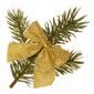 Vánoční ozdoba Mašle glitter 12 ks, zlatá, 5,5 cm
