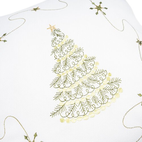 Vánoční povlak na polštářek Stromek bílo-zelená, 40 x 40 cm