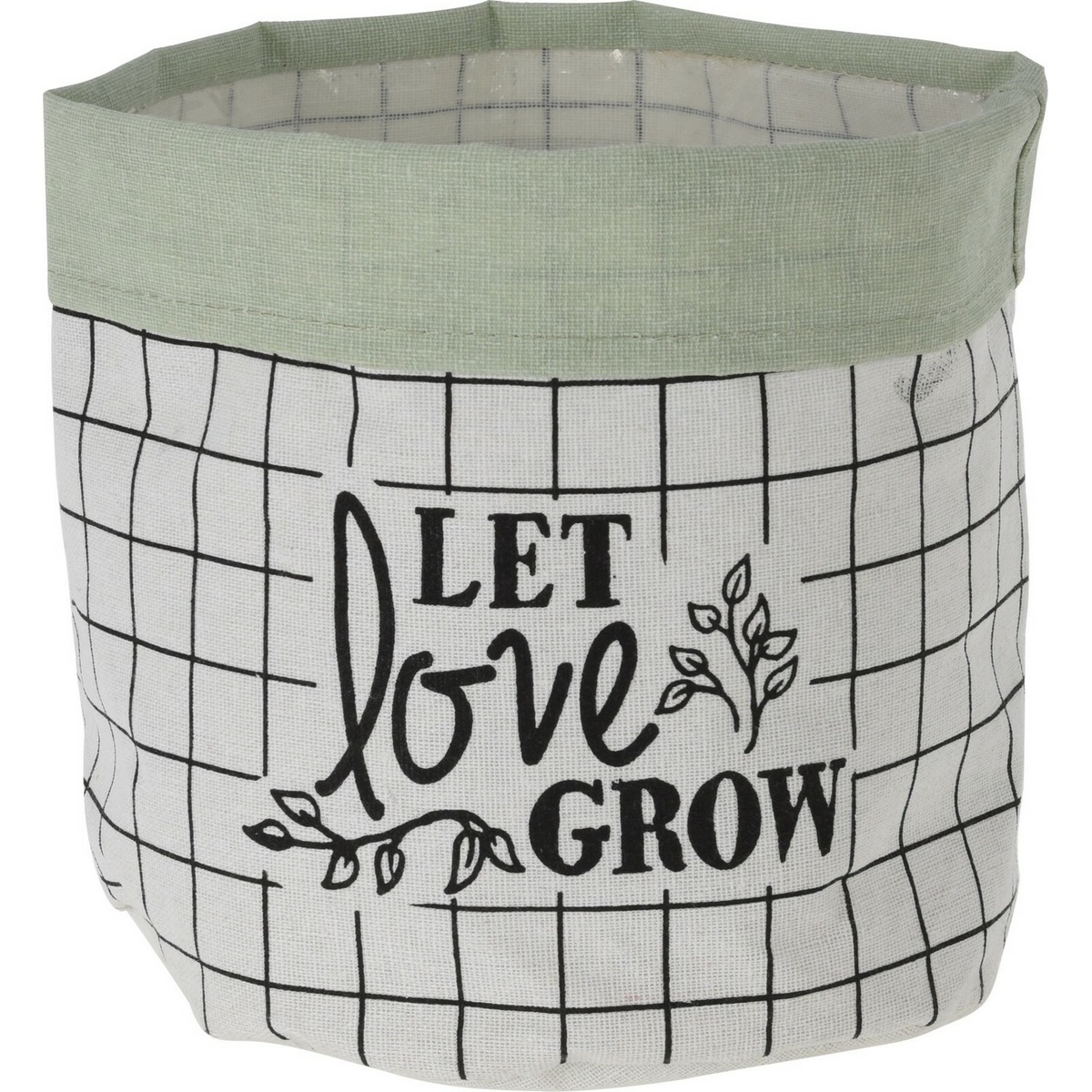 Mască de ghiveci din textil Let Love Grow, 20 x 18 cm, verde închis cm Grădina şi hobby