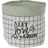 Textiler Übertopf Let Love Grow, 20 x 1,8 cm, Hellgrün