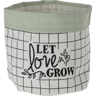 Mască de ghiveci din textil Let Love Grow, 20 x 18 cm, verde deschis