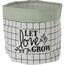 Osłonka tekstylna na doniczkę Let Love Grow, 20 x 18 cm, ciemnozielony