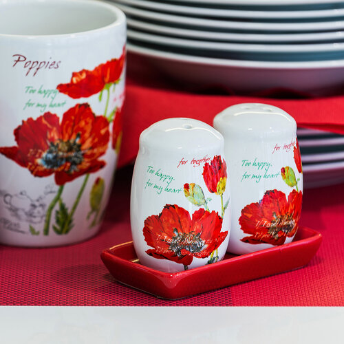 Banquet Red Poppy Salz- und Pfefferstreuerrot,