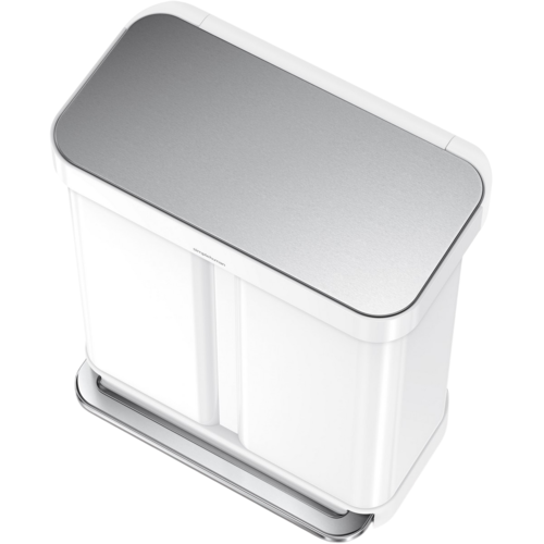 Simplehuman pedálos kuka szelektált hulladékhoz 58 l, fehér