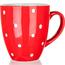 Banquet Kubek ceramiczny 400 ml, czerwony w kropki