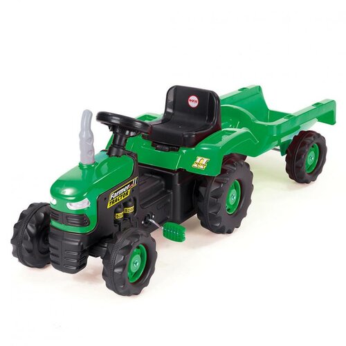 Tractor cu pedale și remorcă pentru copii Dolu, verde