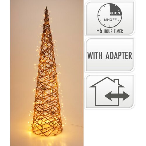 Decorațiune de Crăciun pentru exterior Conulluminos, 80 x 20 cm, 300 LED-uri, alb cald