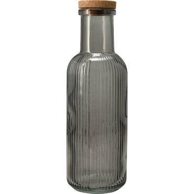 Пляшка для пиття з корком, сіра, 1 л