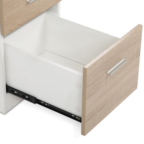 Biurko 3218 SON, białe i dąb sonoma