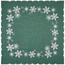 Hópelyhes karácsonyi abrosz, zöld, 85 x 85 cm
