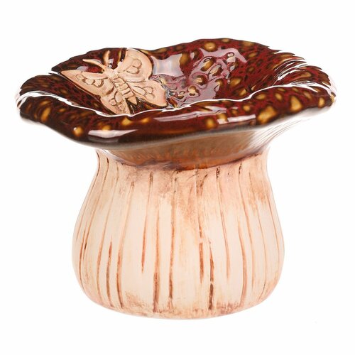 Ceramiczna miska do picia Grzyb tygrysi, 17 x 12 x17 cm, ceramika
