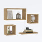 Wandregal Babi Sapphire Oak, 4 Stück