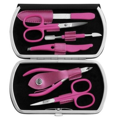 Súprava na manikúru a pedikúru, 6 ks, ružová