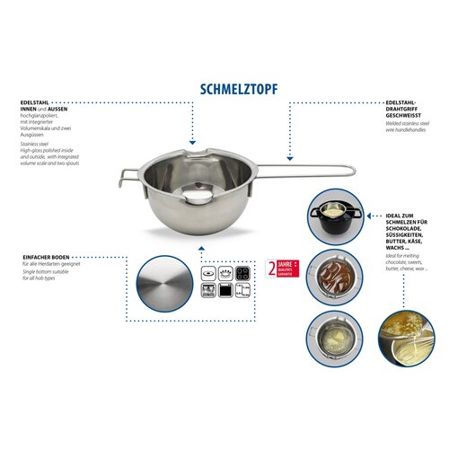 Wasserbadschale Elo 52125 Basic aus Edelstahl, 12,5 cm, 0,5 l