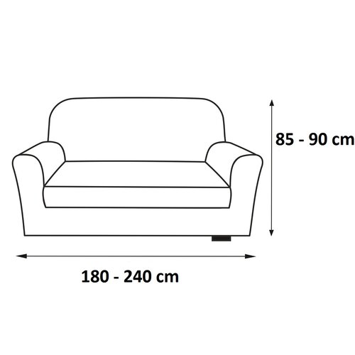 Luksusowy pokrowiec na kanapę Andrea, beżowy, 180 - 240 cm