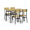 Set de masă Industrial cu 4 scaune, 110 x 70 x 76cm, stejar sălbatic