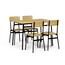 Set de masă Industrial cu 4 scaune, 110 x 70 x 76cm, stejar sălbatic