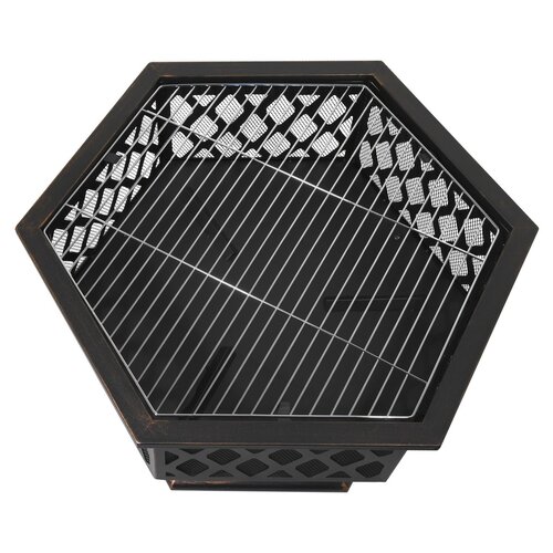 Cattara 13008 Feuerstelle mit Deckel Hexagon, 60,5 x 70 x 62,5 cm