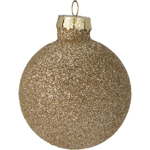 16 darabos karácsonyi díszkészlet Crystal Harmony,cofee, átmérő 5 cm, üveg