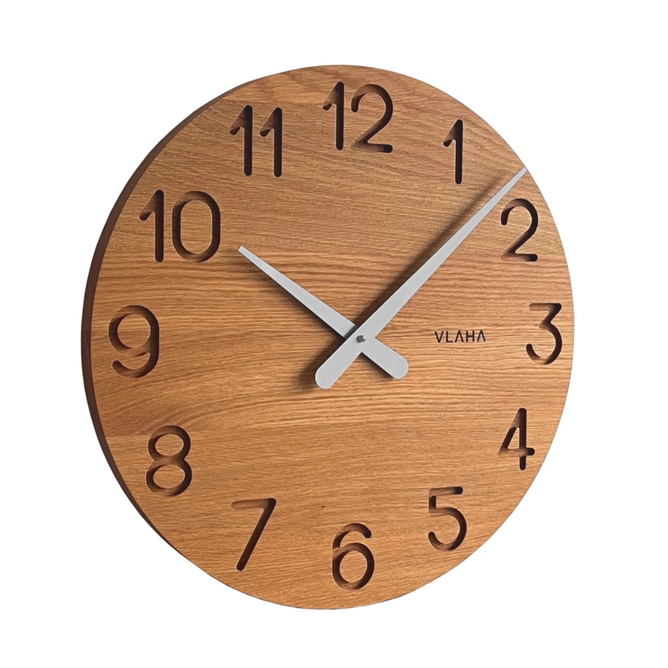 Vlaha VCT1131 tölgyfa óra, 45 cm átmérőjű, ezüst termék 2. képe