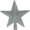 Bożonarodzeniowy szpic na choinkę gwiazda Oliveri srebrny, 19 x 5 cm