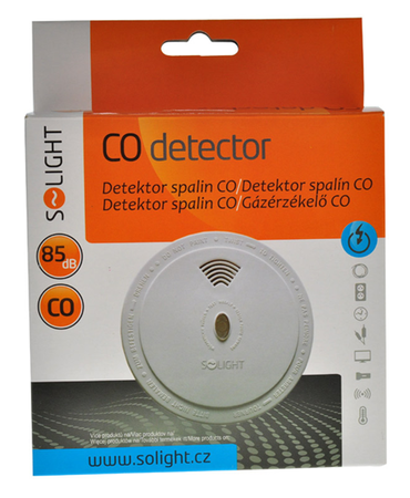 Solight Detektor spalín CO 85dB, biela