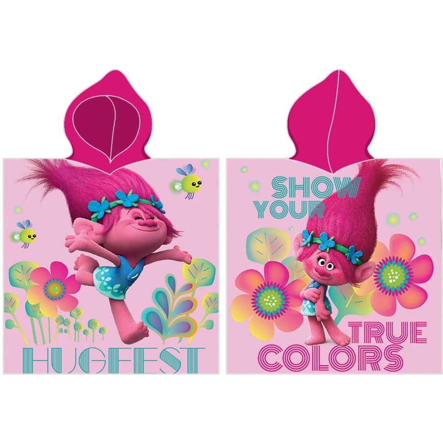 TipTrade Detské pončo Trolls, 50 x 100 cm