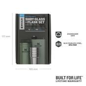 Stanley Set cadou Adventure series flacon/ sticlă250 ml + pahare 4 bucăți verde