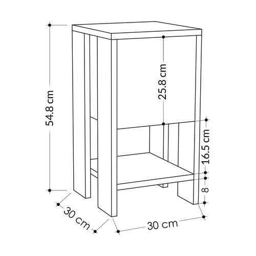 Măsuță de noptieră Ema Sapphire Oak