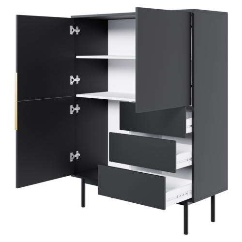 Komoda VIVALA 3D3S, czarna