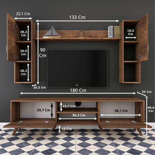 Set mobilier TV Mio Walnut