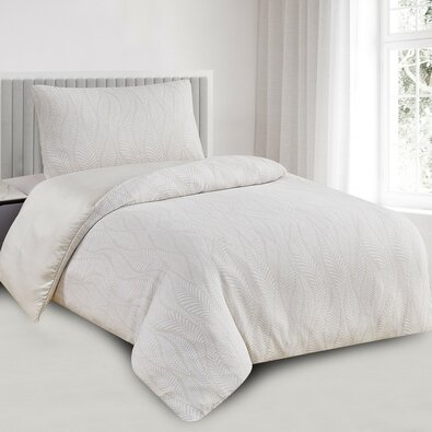 Jacquard-Bettwäsche Hawai beige, 140 x 200 cm, 70 x 90 cm