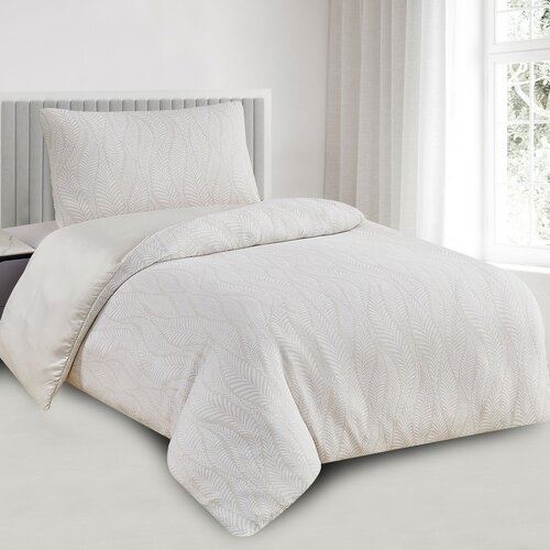 Jacquard-Bettwäsche Hawai beige, 140 x 200 cm, 70 x 90 cm