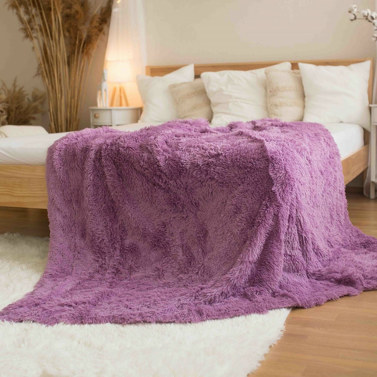 Jerry Fabrics Riccia hosszú bolyhos takaró lila, 150 x 200 cm, lila, 150 x 200 cm akciós termékkép 1