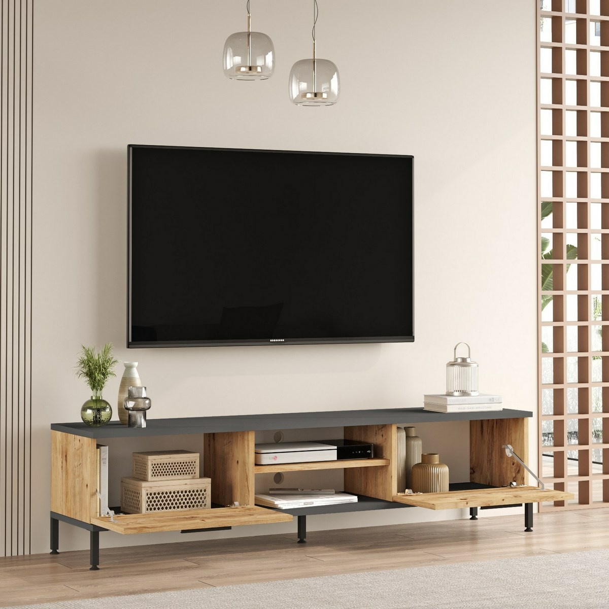 Televízny stolík Rio Atlantic Pine and Anthracite