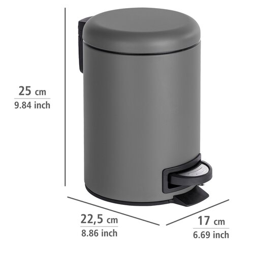 Wenko Pedálový odpadkový kôš Leman 3 l, sivá
