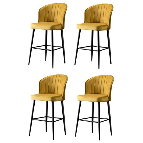 Barstuhl-Set Rubi Yellow, 4 Stück