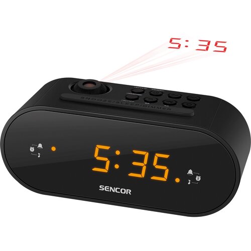Sencor SRC 3100 B Rádiós ébresztőóra kivetítő funkcióval, fekete