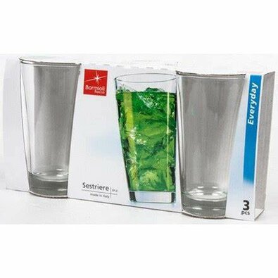 Bormioli Rocco 3-teiliges Gläser-Set Sestriere,370 ml