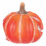 Svečnik Buča z obrazom velika oranžna, keramika,pr. 14 cm